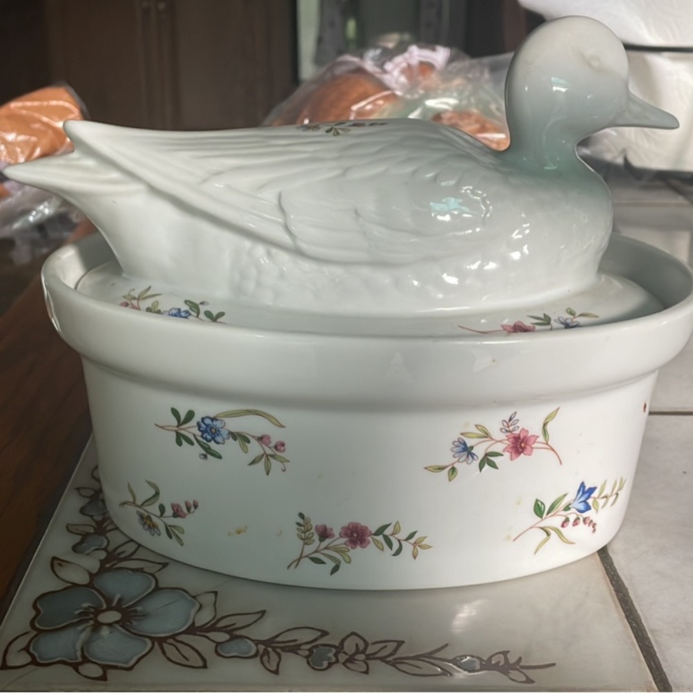 Mini small floral duck casserole dish